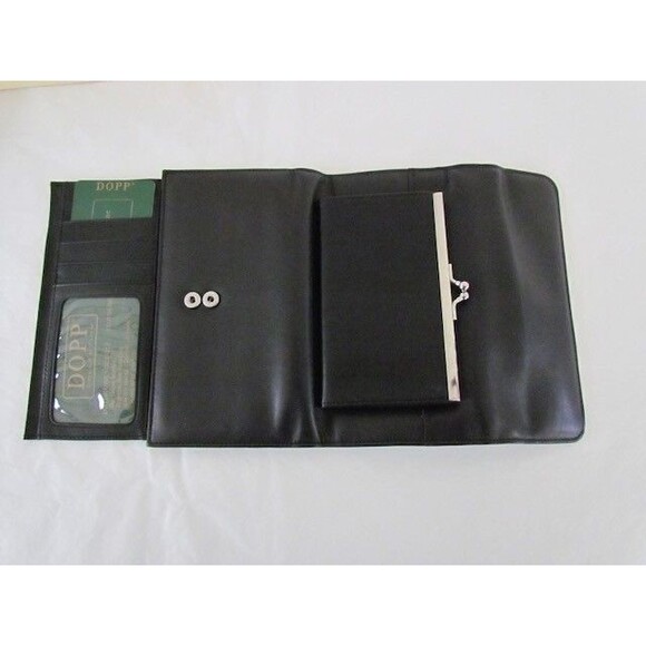 Vintage Dopp All Leather Black Checkbook Wallet Large Deadstock New in Boz - Picture 9 of 16